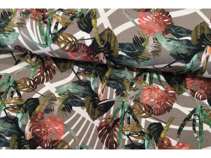 Tropiskā siena uz brūna - viskozes trikotāža