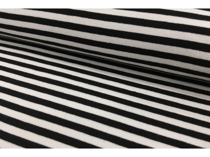 Viskozes trikotāža ar melnām strīpām, 5 mm