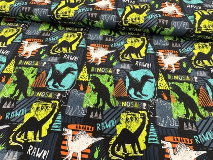 Dinozauri - kokvilnas trikotāža