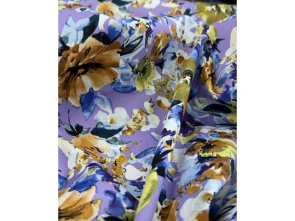 Ziedi uz violeta – kokvilna ar elastānu