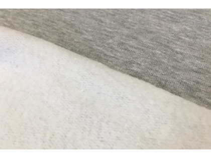 Gaiši pelēka melanžas siltinātā trikotāža – platā 2,2m (auduma gabals 50 cm)