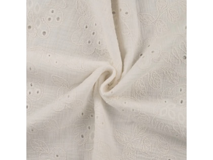 Ecru puķes – izšūtais muslins