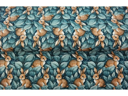 Zaķi naktī – kokvilnas trikotāža