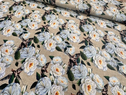 Lins ar rozēm – kokvilnas trikotāža