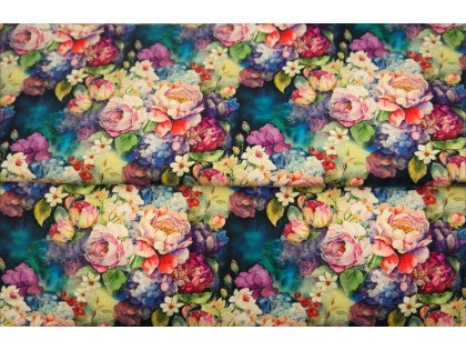 Košie ziedu pušķi – kokvilnas trikotāža