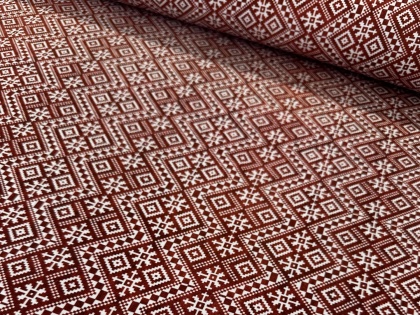 Burgundijas latvju zīmes – cilpiņtrikotāža