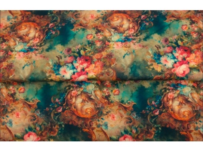 Antīkie ziedi – kokvilnas trikotāža