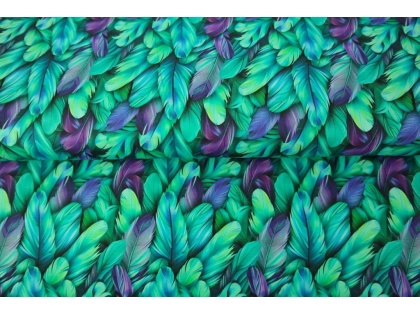 Zilzaļās spalvas – kokvilnas trikotāža