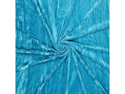 Tirkīza zils burzīts samts