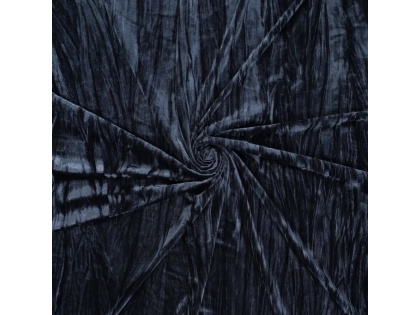 Tumši zils burzīts samts