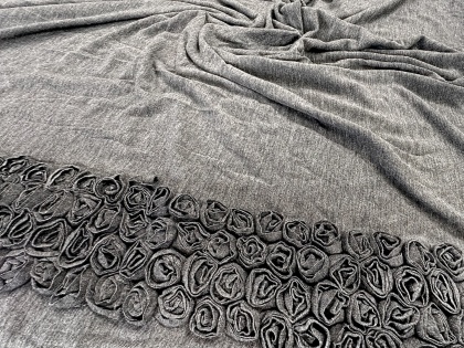 Melanžas pelēkās rozes - viskozes trikotāža